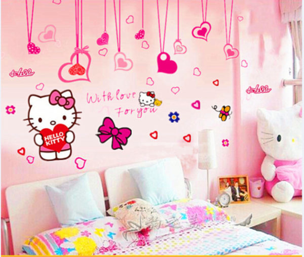 Decal Dán Tường Combo Hello Kitty 1